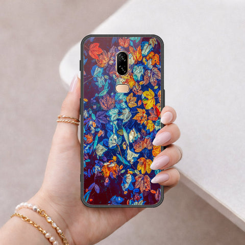 OnePlus 6 Cover - Floral Series 2 - HQ Ultra Shine Premium Infinity Glass Soft Silicon Borders Case