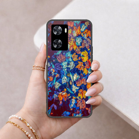 Oppo A57 4G 2022 Cover - Floral Series 2 - HQ Ultra Shine Premium Infinity Glass Soft Silicon Borders Case