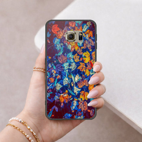 Samsung Galaxy S6 Cover - Floral Series 2 - HQ Ultra Shine Premium Infinity Glass Soft Silicon Borders Case
