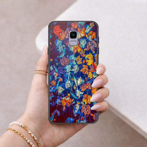 Samsung Galaxy J6 2018 Cover - Floral Series 2 - HQ Ultra Shine Premium Infinity Glass Soft Silicon Borders Case