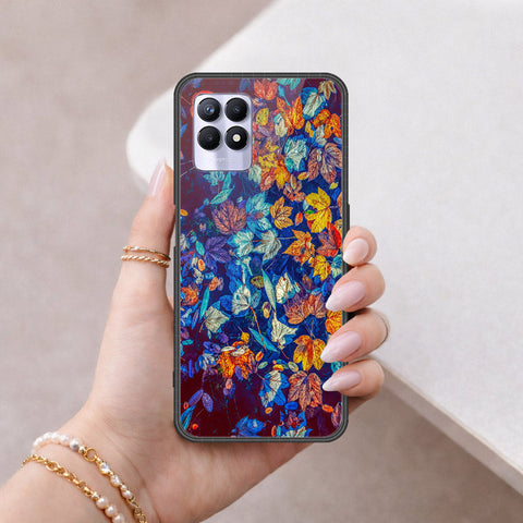 Realme 8i Cover - Floral Series 2 - HQ Ultra Shine Premium Infinity Glass Soft Silicon Borders Case