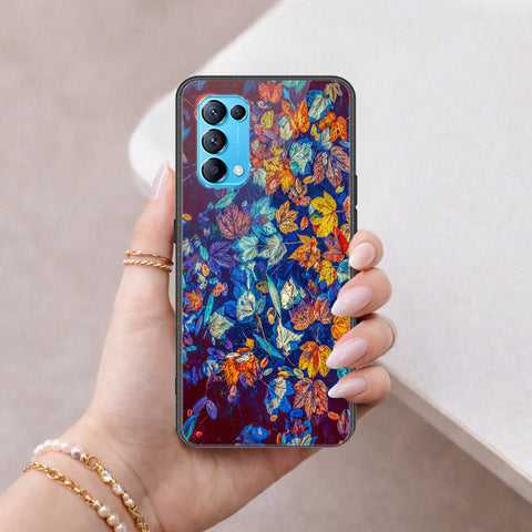 Oppo Reno 5 4G Cover - Floral Series 2 - HQ Ultra Shine Premium Infinity Glass Soft Silicon Borders Case