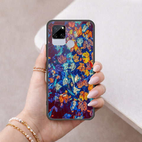 Realme C12 Cover - Floral Series 2 - HQ Ultra Shine Premium Infinity Glass Soft Silicon Borders Case
