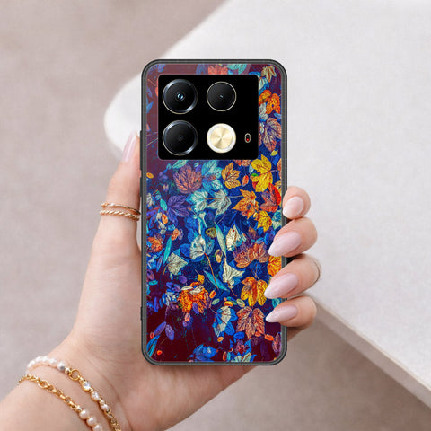 Infinix Note 40 Cover - Floral Series 2 - HQ Ultra Shine Premium Infinity Glass Soft Silicon Borders Case