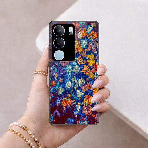 Vivo S17 Cover - Floral Series 2 - HQ Ultra Shine Premium Infinity Glass Soft Silicon Borders Case