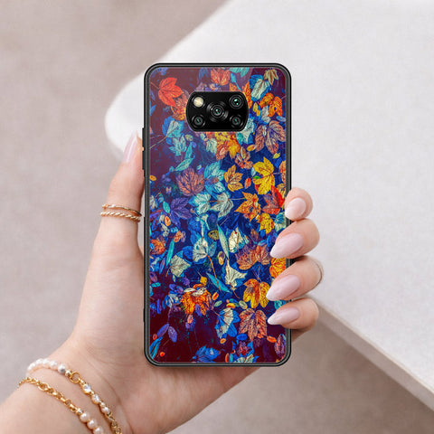 Xiaomi Poco X3 Cover - Floral Series 2 - HQ Ultra Shine Premium Infinity Glass Soft Silicon Borders Case