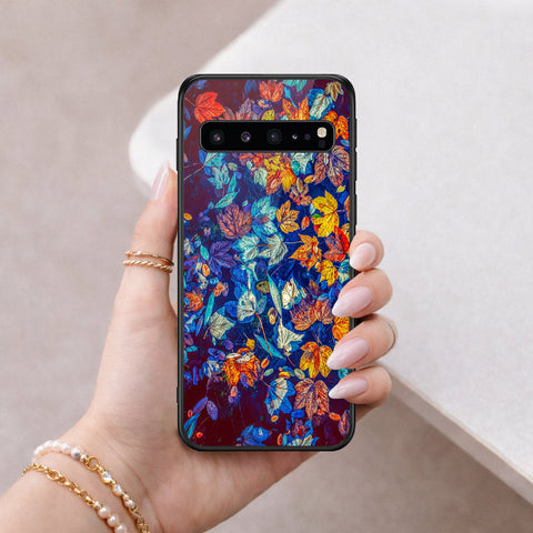 Samsung Galaxy S10 5G Cover - Floral Series 2 - HQ Ultra Shine Premium Infinity Glass Soft Silicon Borders Case