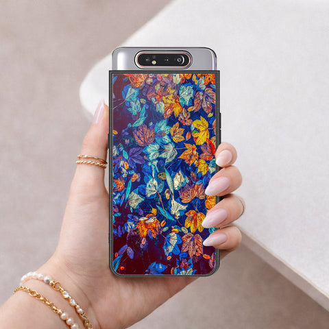 Samsung Galaxy A90 Cover - Floral Series 2 - HQ Ultra Shine Premium Infinity Glass Soft Silicon Borders Case