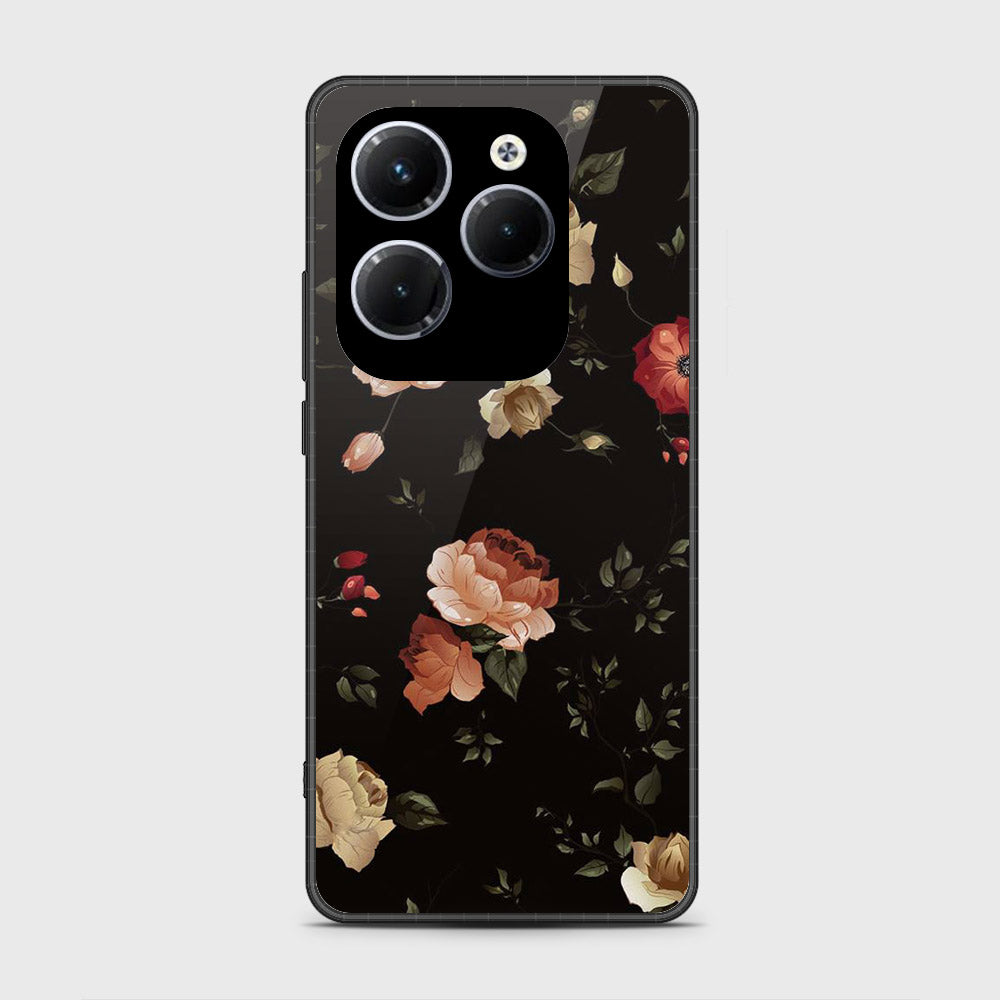 Infinix Hot 40 Cover- Floral Series 2 - HQ Ultra Shine Premium Infinity Glass Soft Silicon Borders Case (Fast Delivery) (Fast Delivery)