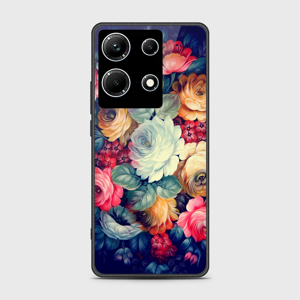 Infinix Note 30 Pro Cover- Floral Series 2 - HQ Ultra Shine Premium Infinity Glass Soft Silicon Borders Case (Fast Delivery)
