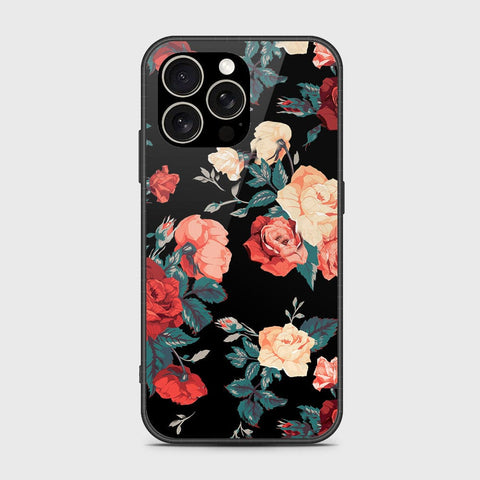 iPhone 15 Pro Max Cover- Floral Series 2 - HQ Ultra Shine Premium Infinity Glass Soft Silicon Borders Case (Fast Delivery) (SU)