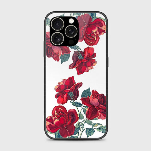 iPhone 15 Pro Max Cover- Floral Series 2 - HQ Ultra Shine Premium Infinity Glass Soft Silicon Borders Case (Fast Delivery) (SU)