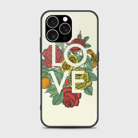 iPhone 15 Pro Max Cover- Floral Series 2 - HQ Ultra Shine Premium Infinity Glass Soft Silicon Borders Case (Fast Delivery) (SU)