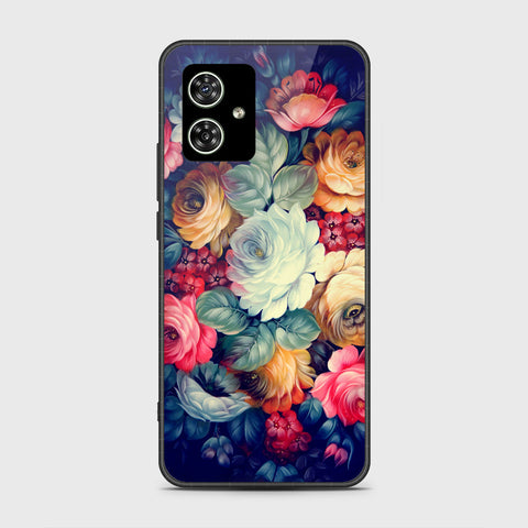 Motorola Moto G54 Cover- Floral Series 2 - HQ Ultra Shine Premium Infinity Glass Soft Silicon Borders Case