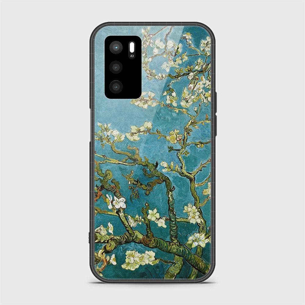 Oppo A16 Cover- Floral Series 2 - HQ Ultra Shine Premium Infinity Glass Soft Silicon Borders Case (Fast Delivery)