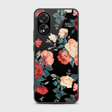 Oppo A18 Cover- Floral Series 2 - HQ Ultra Shine Premium Infinity Glass Soft Silicon Borders Case