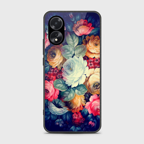 Oppo A38 Cover- Floral Series 2 - HQ Ultra Shine Premium Infinity Glass Soft Silicon Borders Case