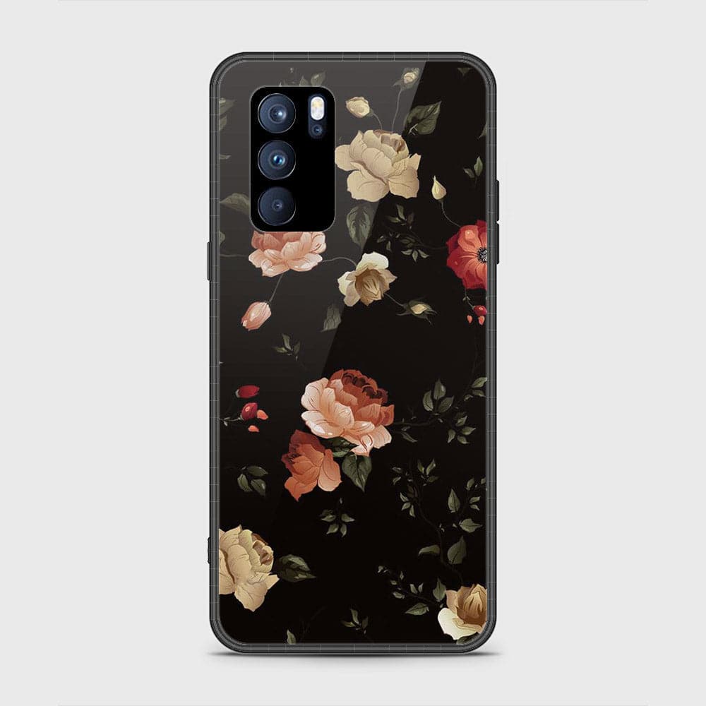 Oppo Reno 6 Pro 5G Cover - Floral Series 2 - D28 - HQ Ultra Shine Premium Infinity Glass Soft Silicon Borders Case ( Fast Delivery )