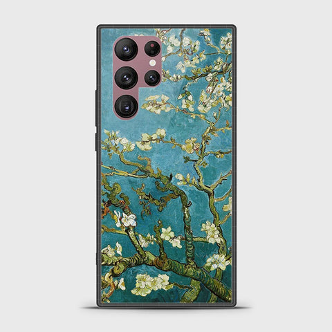 Samsung Galaxy S22 Ultra 5G Cover - Floral Series 2 - HQ Ultra Shine Premium Infinity Glass Soft Silicon Borders Case (Fast Delivery)