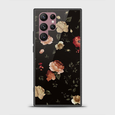 Samsung Galaxy S22 Ultra 5G Cover - Floral Series 2 -D266 - HQ Ultra Shine Premium Infinity Glass Soft Silicon Borders Case ( Fast  Delivery )