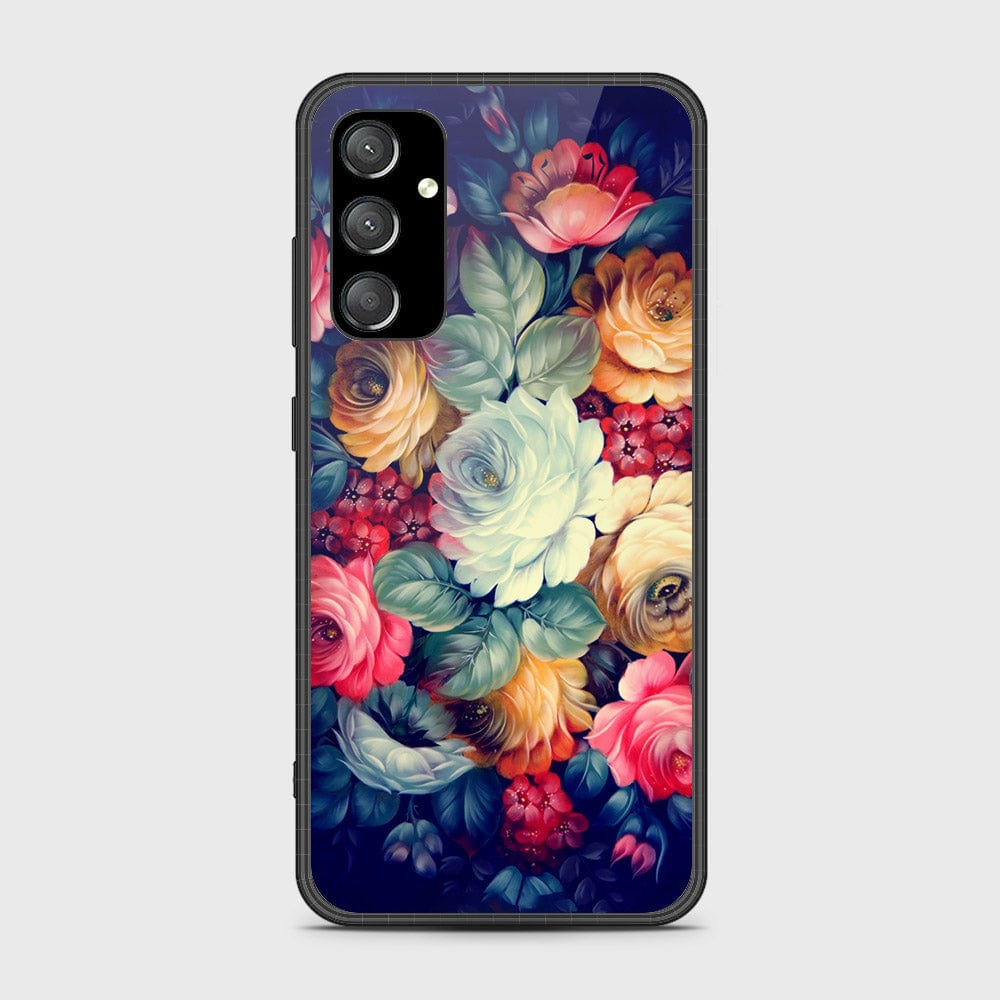 Samsung Galaxy A55 Cover- Floral Series 2 - HQ Ultra Shine Premium Infinity Glass Soft Silicon Borders Case (Fast Delivery)