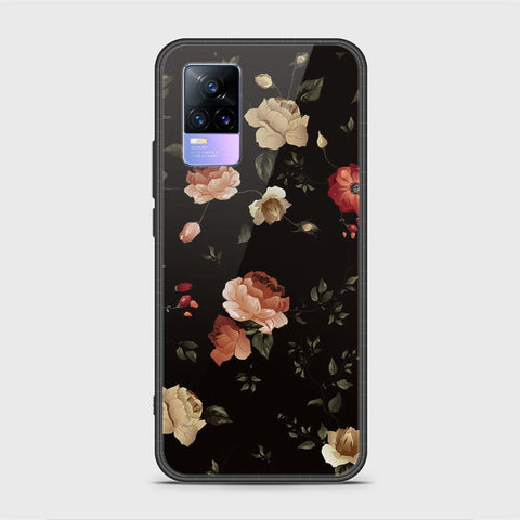 Vivo V21e Cover - Floral Series 2 - HQ Ultra Shine Premium Infinity Glass Soft Silicon Borders Case (Fast Delivery)