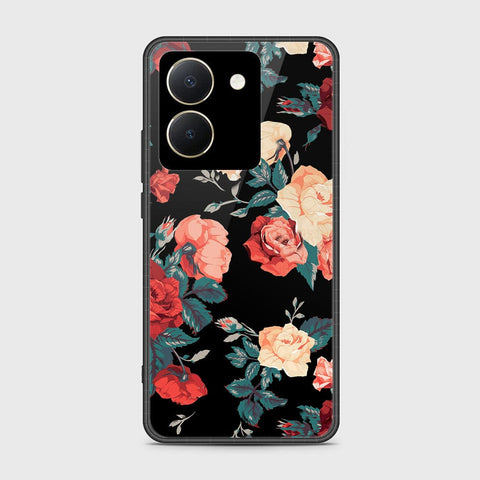 Vivo Y27s Cover- Floral Series 2 - HQ Ultra Shine Premium Infinity Glass Soft Silicon Borders Case (Fast Delivery) (SU)