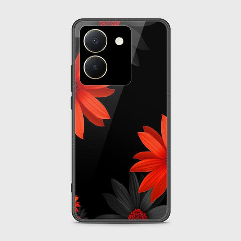 Vivo Y27s Cover- Floral Series 2 - HQ Ultra Shine Premium Infinity Glass Soft Silicon Borders Case (Fast Delivery) (SU)