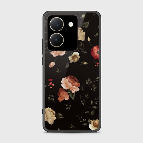 Vivo Y27s Cover- Floral Series 2 - HQ Ultra Shine Premium Infinity Glass Soft Silicon Borders Case (Fast Delivery) (SU)