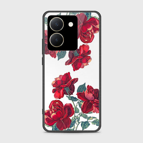 Vivo Y27s Cover- Floral Series 2 - HQ Ultra Shine Premium Infinity Glass Soft Silicon Borders Case (Fast Delivery) (SU)