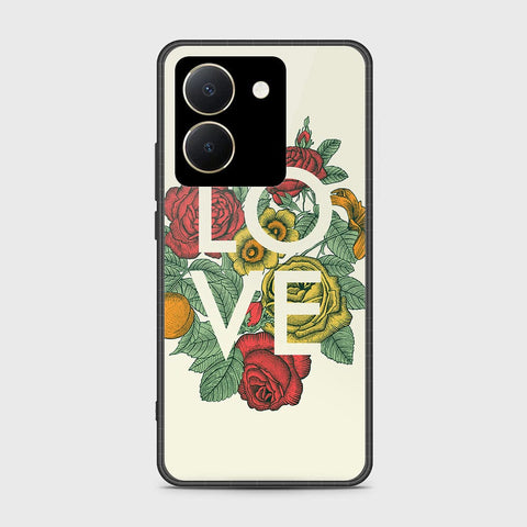 Vivo Y27s Cover- Floral Series 2 - HQ Ultra Shine Premium Infinity Glass Soft Silicon Borders Case (Fast Delivery) (SU)