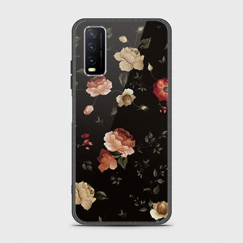 Vivo Y20 Cover - Floral Series 2 - D33 - HQ Ultra Shine Premium Infinity Glass Soft Silicon Borders Case ( Fast Delivery )