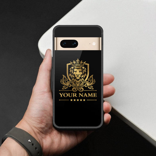 Google Pixel 7- Gold Series -HQ Ultra Shine Premium Infinity Glass Soft Silicon Borders Case