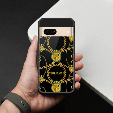 Google Pixel 7- Gold Series -HQ Ultra Shine Premium Infinity Glass Soft Silicon Borders Case