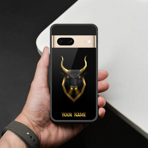 Google Pixel 7- Gold Series -HQ Ultra Shine Premium Infinity Glass Soft Silicon Borders Case