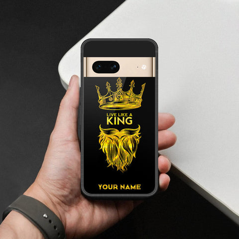 Google Pixel 7- Gold Series -HQ Ultra Shine Premium Infinity Glass Soft Silicon Borders Case