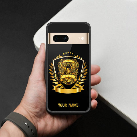 Google Pixel 7- Gold Series -HQ Ultra Shine Premium Infinity Glass Soft Silicon Borders Case