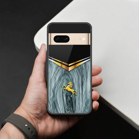Google Pixel 7 Cover - Majestic Royal V Design - HQ Ultra Shine Premium Infinity Glass Soft Silicon Borders Case