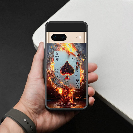 Google Pixel 7 Cover - Ace of Fire Rising Star Design - HQ Ultra Shine Premium Infinity Glass Soft Silicon Borders Case