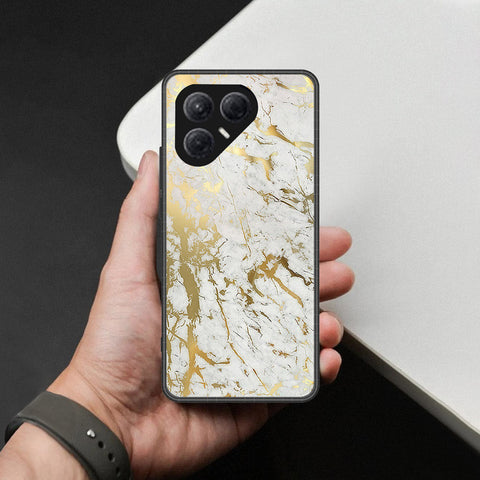 Tecno Pova 7 4G- White Marble Series -HQ Ultra Shine Premium Infinity Glass Soft Silicon Borders Case