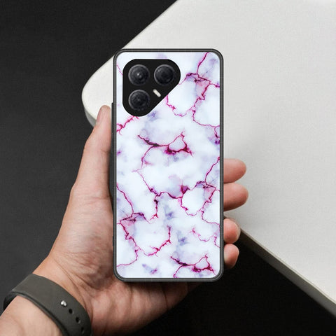 Tecno Pova 7 4G- White Marble Series -HQ Ultra Shine Premium Infinity Glass Soft Silicon Borders Case