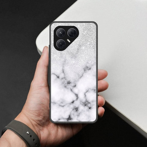 Tecno Pova 7 4G- White Marble Series -HQ Ultra Shine Premium Infinity Glass Soft Silicon Borders Case