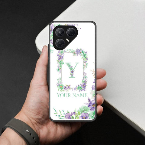 Tecno Pova 7 4G- Personalized Alphabet Series -HQ Ultra Shine Premium Infinity Glass Soft Silicon Borders Case