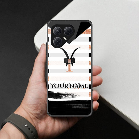 Tecno Pova 7 4G- Personalized Alphabet Series -HQ Ultra Shine Premium Infinity Glass Soft Silicon Borders Case