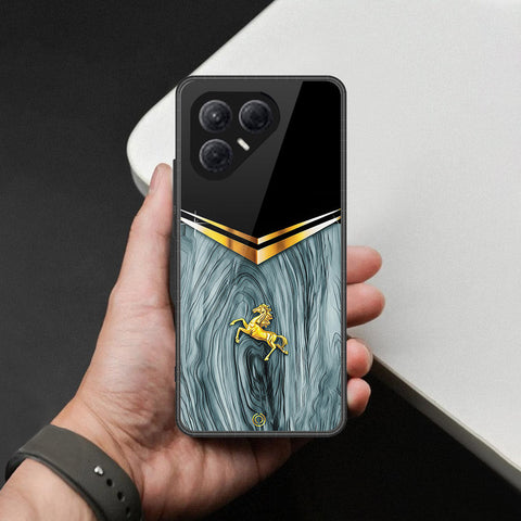 Tecno Pova 7 4G Cover - Majestic Royal V Design - HQ Ultra Shine Premium Infinity Glass Soft Silicon Borders Case