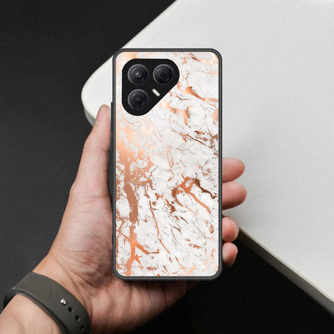 Tecno Pova 7 4G- White Marble Series 2 -HQ Ultra Shine Premium Infinity Glass Soft Silicon Borders Case