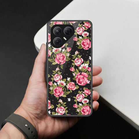 Tecno Pova 7 4G- Floral Series -HQ Ultra Shine Premium Infinity Glass Soft Silicon Borders Case