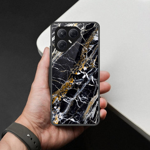Tecno Pova 7 4G- Black Marble Series -HQ Ultra Shine Premium Infinity Glass Soft Silicon Borders Case