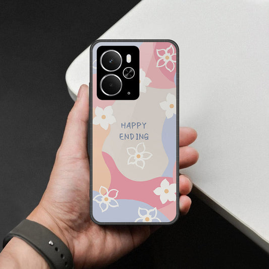 Realme 14T- Happy Series -HQ Ultra Shine Premium Infinity Glass Soft Silicon Borders Case