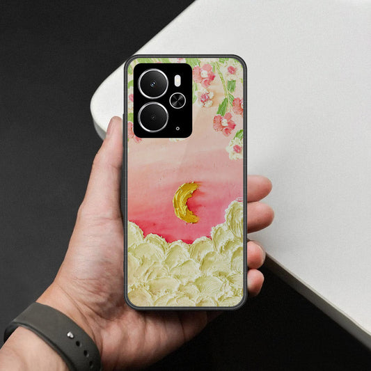 Realme 14T Cover - Floral Series - Design 7 - Pink & Yellow - HQ Ultra Shine Premium Infinity Glass Soft Silicon Borders Case